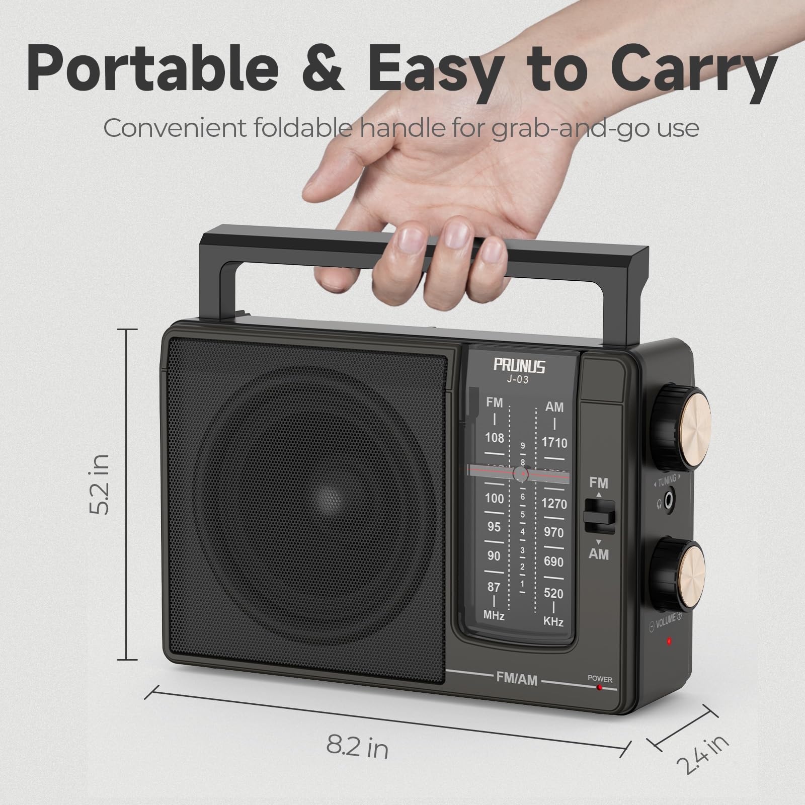 Amazon.com: PRUNUS J-03 AM FM Radio Portable Plug in Wall or AA
